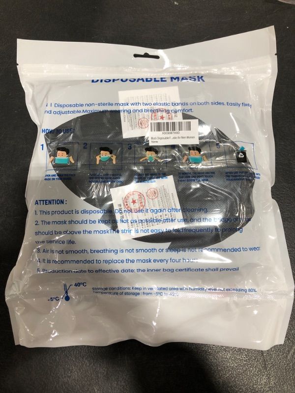 Photo 1 of DISPOSABLE FACE MASKS, 100 COUNT.
