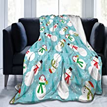 Photo 1 of Cute Snowman and Christmas Tree Throw Blanket Flannel Fleece Blanket Super Soft and Comfortable Bedding All Season Warmth and Light Sofa Blanket 60"x50"
