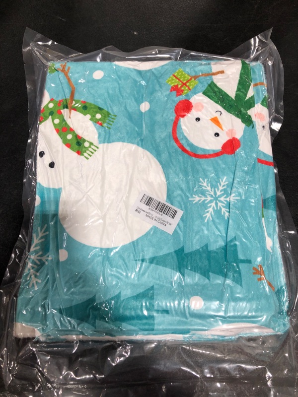 Photo 2 of Cute Snowman and Christmas Tree Throw Blanket Flannel Fleece Blanket Super Soft and Comfortable Bedding All Season Warmth and Light Sofa Blanket 60"x50"
