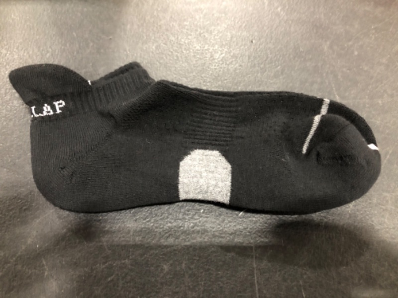 Photo 1 of CORLAP COTTON ANKLE HEEL SOCKS NO SHOW FOR MEN. BLACK/GREY. ONE SIZE.