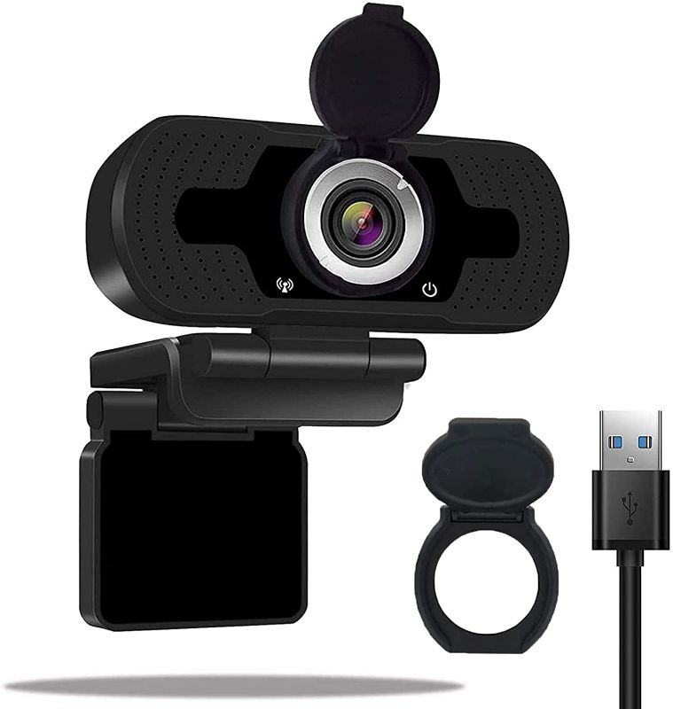 Photo 1 of [2020 New Version]1080P HD Webcam with Microphone & Privacy Cover,360-Degree Wide View Angle Auto Focus Streaming Computer PC Web Camera for Video Calling,Recording Conferencing,Online Work,Home Offic
