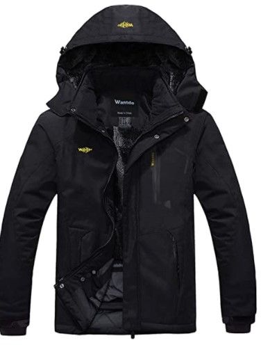 Photo 1 of Wantdo Men's Mountain Waterproof Ski Jacket Windproof Rain Jacket Winter Warm Hooded Coat size medium
