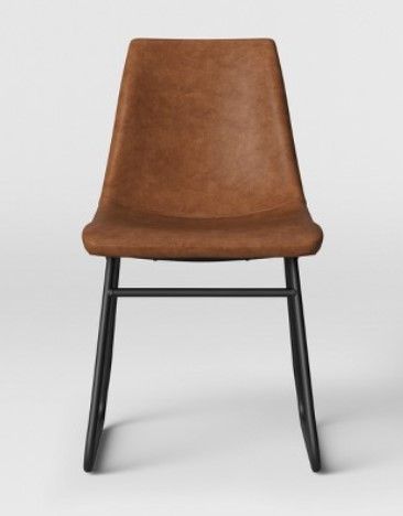 Photo 1 of Bowden Faux Leather And Metal Dining Chair Caramel  Project 62