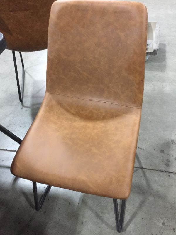 Photo 2 of Bowden Faux Leather And Metal Dining Chair Caramel  Project 62