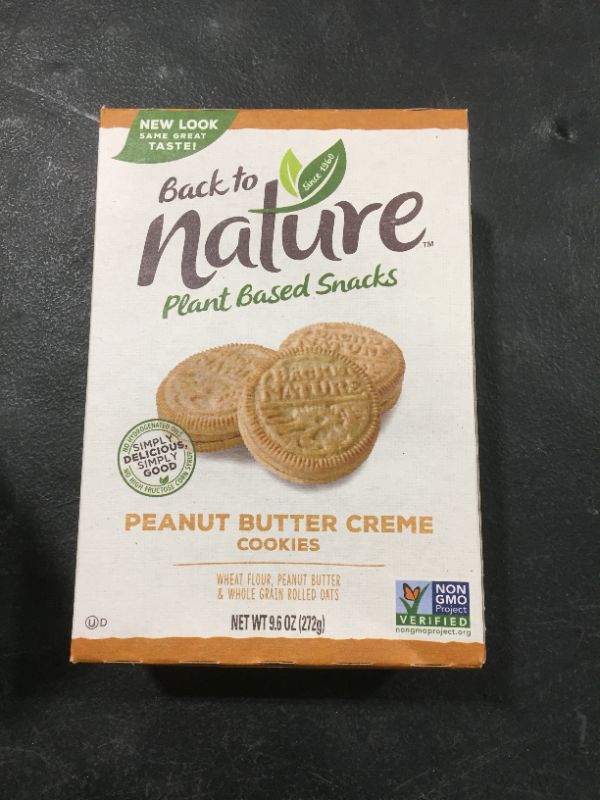 Photo 2 of Back to Nature Cookies, Non-GMO Peanut Butter Creme, 9.6 Ounce [expired 12/20/2021]
