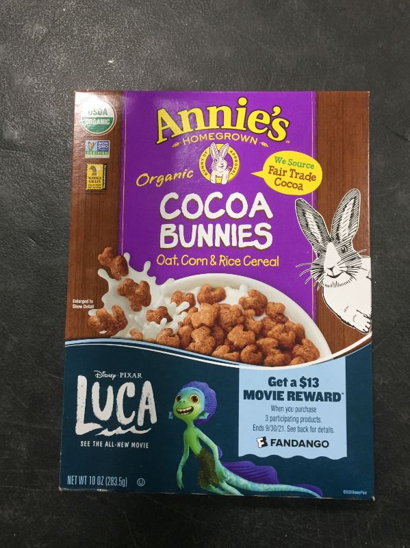 Photo 2 of Annie's Organic Cocoa Bunnies Breakfast Cereal, 10 oz
[EXPIRED 01/14/2022]