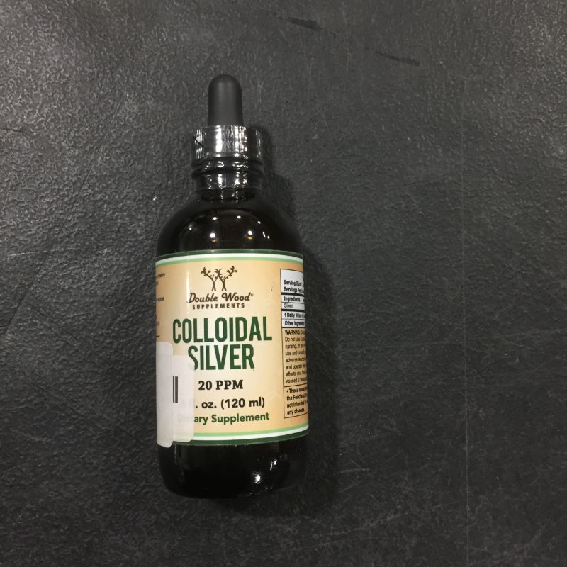 Photo 2 of Colloidal Silver Liquid 20 PPM - 4 Fl OZ (Plata Coloidal with Dropper) 99.9% Pure, Made in The USA, Gluten Free, Non-GMO by Double Wood Supplements
