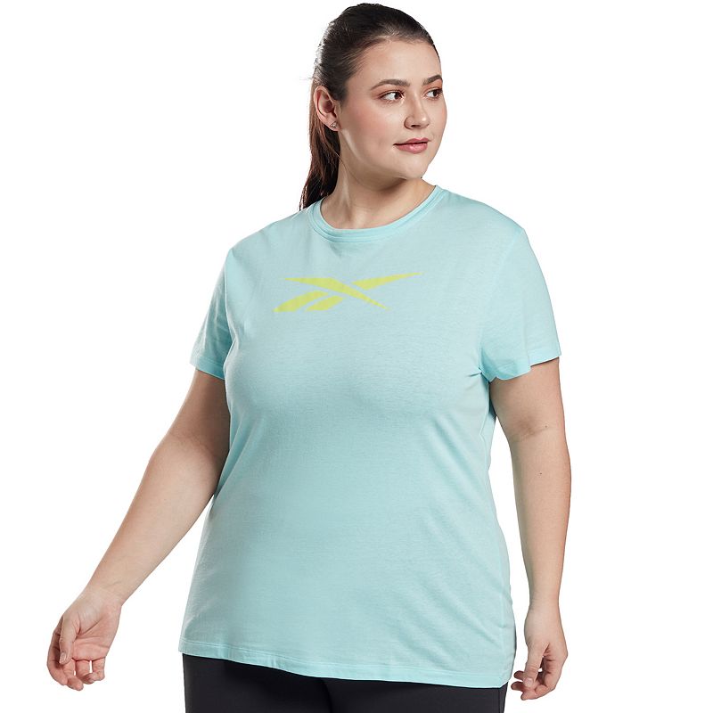 Photo 1 of Plus Size Reebok Training Essentials Graphic Vector Tee, Women's, Size: 3XL, Blue
