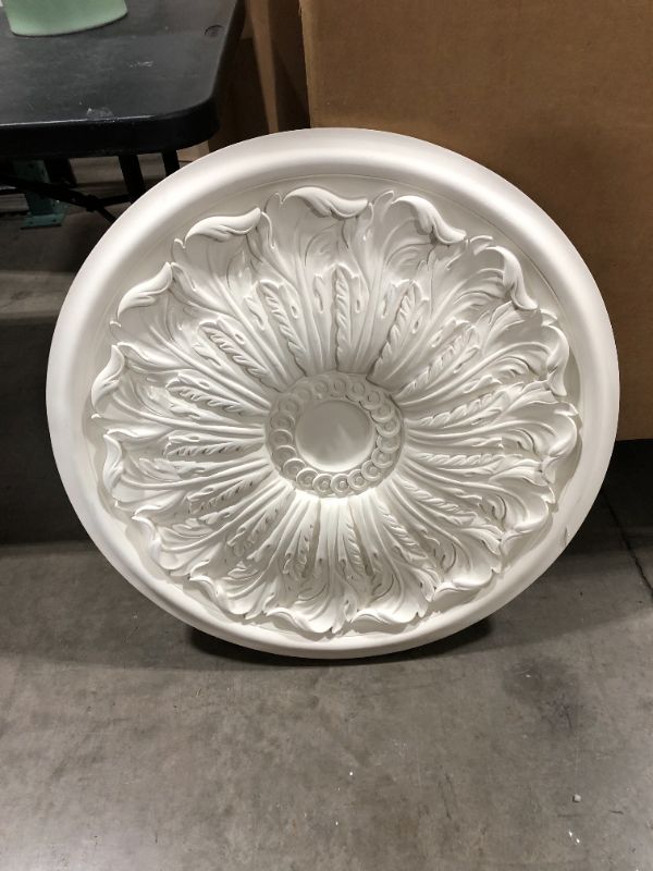 Photo 1 of Plaster Ceiling Rose Decorative Panel Approx 30 Diameter White