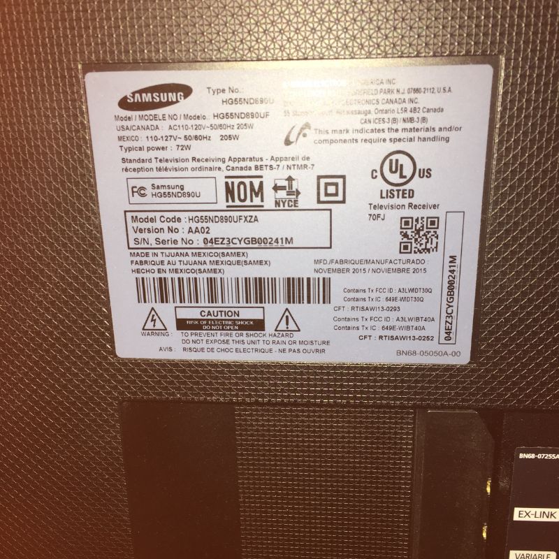 Photo 5 of SAMSUNG 55IN 2015 MODEL HG55ND890UF