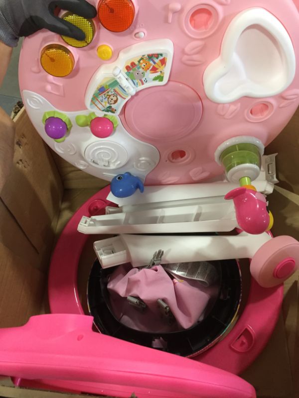 Photo 3 of Bright Starts Around We Go 2-in-1 Walk-Around Baby Activity Center & Table, Tropic Coral, Ages 6 Months+
