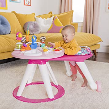 Photo 1 of Bright Starts Around We Go 2-in-1 Walk-Around Baby Activity Center & Table, Tropic Coral, Ages 6 Months+
