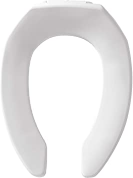 Photo 1 of BEMIS 1955SSCT 000 Commercial Heavy Duty Open Front Toilet Seat without Cover will Never Loosen & Reduce Call-backs, ELONGATED, Plastic, White

