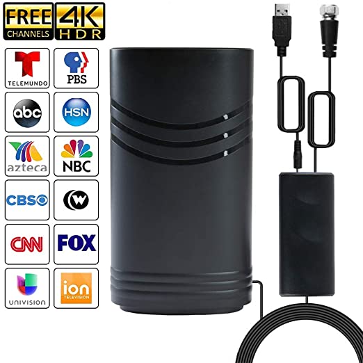 Photo 1 of 2021 New Updated Amplified Indoor Outdoor Digital TV Antenna Up to 200+ Miles Range Signal Booster Support Fire TV Stick 4K 1080P HDTV Amplifier Antenna for Local Channels
