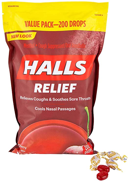 Photo 1 of Halls Mentho-Lyptus Cough Suppressant - 200 Cherry Drops
BB 04 19 22