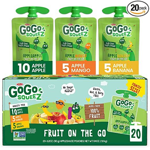 Photo 1 of (COUNT OF 2) GoGo SqueeZ Fruit on The Go Variety Pack, Apple, Banana, & Mango, Tasty Kids Applesauce Snacks, Gluten, Nut & Dairy Free, Vegan, 3.2 Oz, Pack of 20
BB 04 13 22