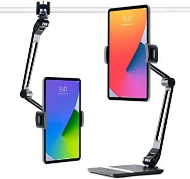 Photo 1 of (SELLING FOR PARTS) Twelve South HoverBar Duo for iPad / iPad Pro/Tablets | Adjustable Arm with Weighted Base and Surface Clamp Attachments for Mounting iPad
