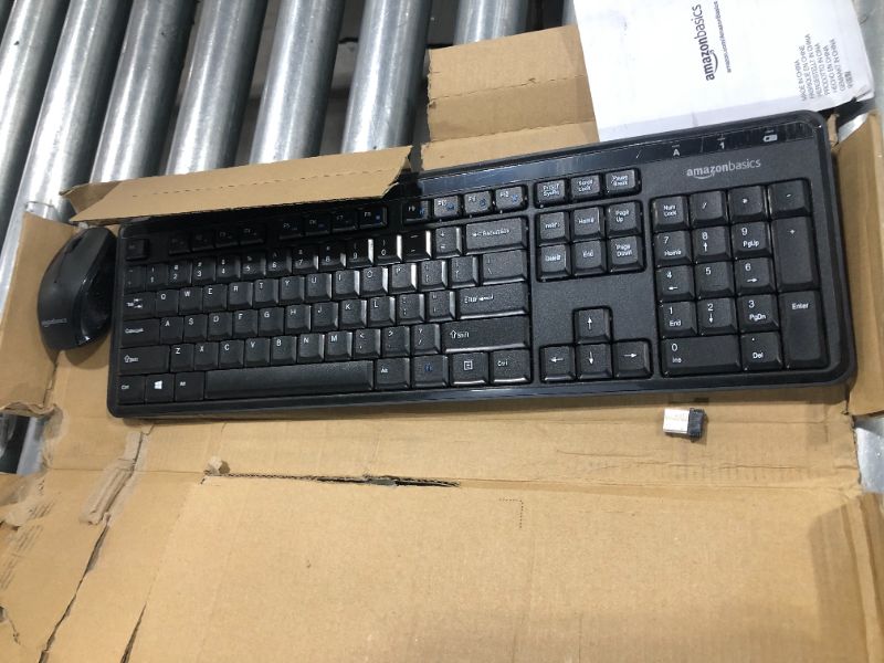 Photo 2 of Amazon Basics Wireless Computer Keyboard and Mouse Combo - Quiet and Compact - US Layout (QWERTY)
