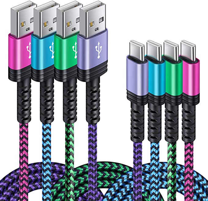 Photo 1 of C Charger Cable Fast Charging Phone Android Power Cord 4Pack for Samsung Galaxy S22+ S22 Ultra S22 Plus Note 21/20 Ultra, S21+/S20 Plus/S21 S20 FE/S10 Plus/S9 A11/A21/A51/A71 Google Pixel 5 4A XL
