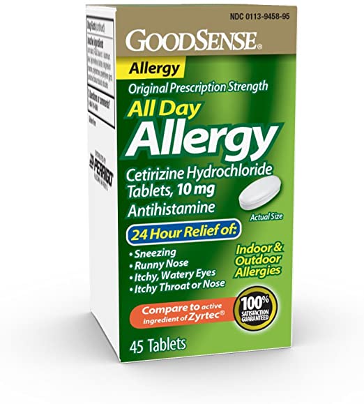 Photo 1 of (COUNT OF 12 BOXES) GoodSense All Day Allergy, Cetirizine Hydrochloride Tablets, 10 mg, Antihistamine 365 Tablets.
BB 07/22