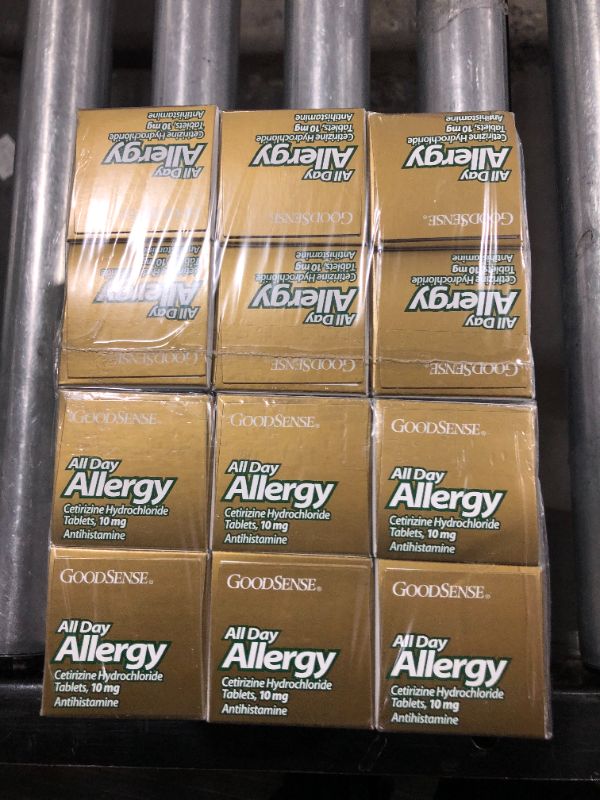 Photo 3 of (COUNT OF 12 BOXES) GoodSense All Day Allergy, Cetirizine Hydrochloride Tablets, 10 mg, Antihistamine 365 Tablets.
BB 07/22