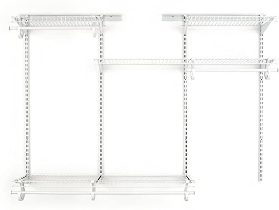 Photo 1 of ClosetMaid 8808 Adjustable Closet Organizer, 4 ft to 6 ft, White
