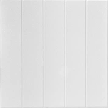 Photo 1 of A La Maison Ceilings R104 Bead Board Foam Glue-up Ceiling Tile (256 sq. ft./Case), Pack of 96, Plain White
