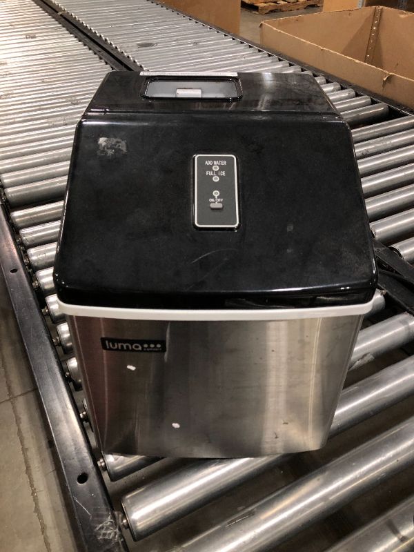 Photo 2 of Luma Comfort Clear Ice Cube Maker Machine | First Cubes In 15 Minutes, 28 lbs. of Ice in 24 Hours | Countertop Portable Design in Stainless Steel - IM200SS
