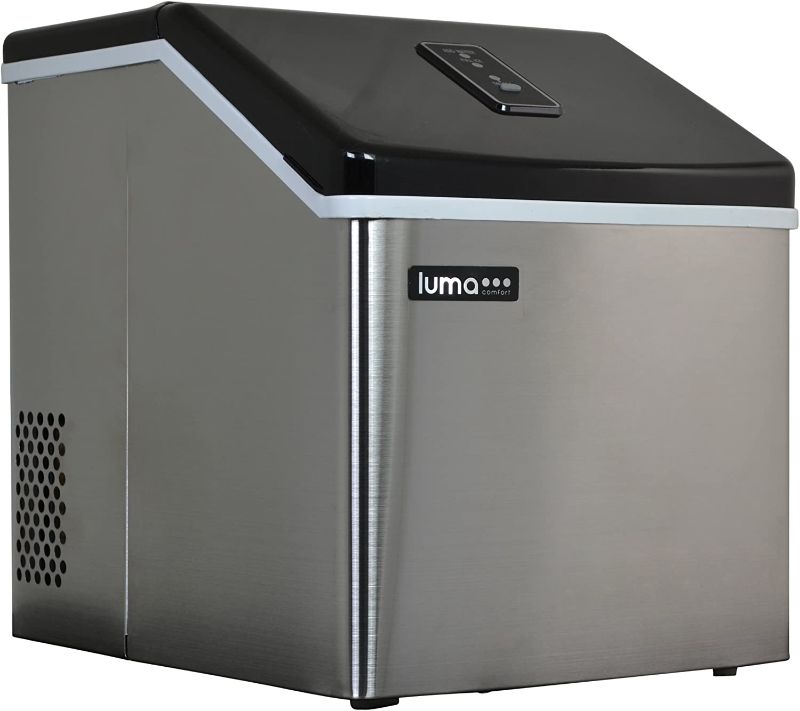 Photo 1 of Luma Comfort Clear Ice Cube Maker Machine | First Cubes In 15 Minutes, 28 lbs. of Ice in 24 Hours | Countertop Portable Design in Stainless Steel - IM200SS
