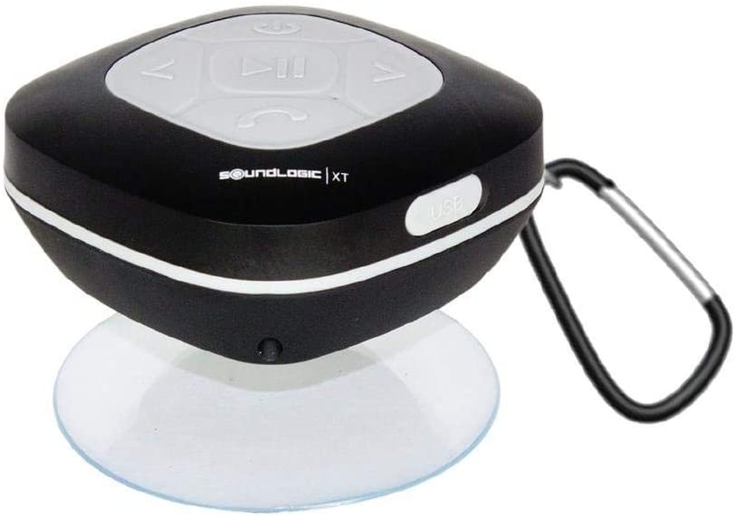 Photo 1 of SoundLogic AWS-12/2970L Bluetooth Shower Speaker with FM Radio and Carabiner (Black)