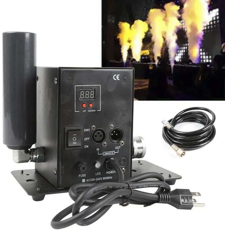 Photo 1 of Eapmic CO2 Jet Column Machine, 200W CO2 Smoke Machine Special Stage Effects Maker CO2 Cryo Jet, Single Pipe DMX 6 Channels Stage Fog Jet Cannon for DJ Shows Club Concert Party
