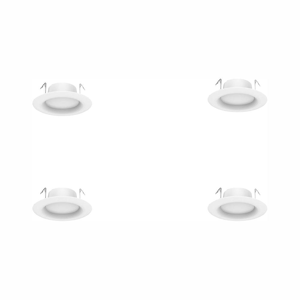 Photo 1 of  EcoSmart 4 in. White Integrated LED Recessed Trim DL 3 pack of (4-Pack)
