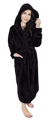 Photo 1 of NY Threads Women Fleece Hooded Bathrobe - Plush Long Robe - SMALL