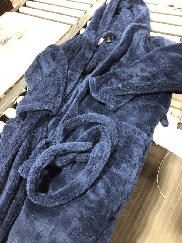 Photo 2 of Ross Michaels Mens Robe Big & Tall with Hood - Long Plush 400GSM Luxury Fleece Bathrobe L/XL