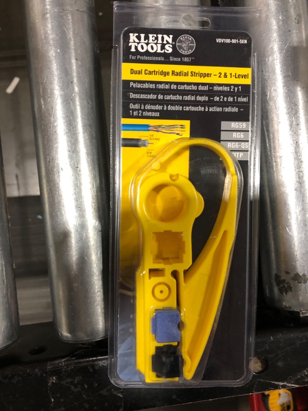 Photo 2 of Dual Cartridge Radial Stripper Klein Tools VDV100-801-SEN , Yellow