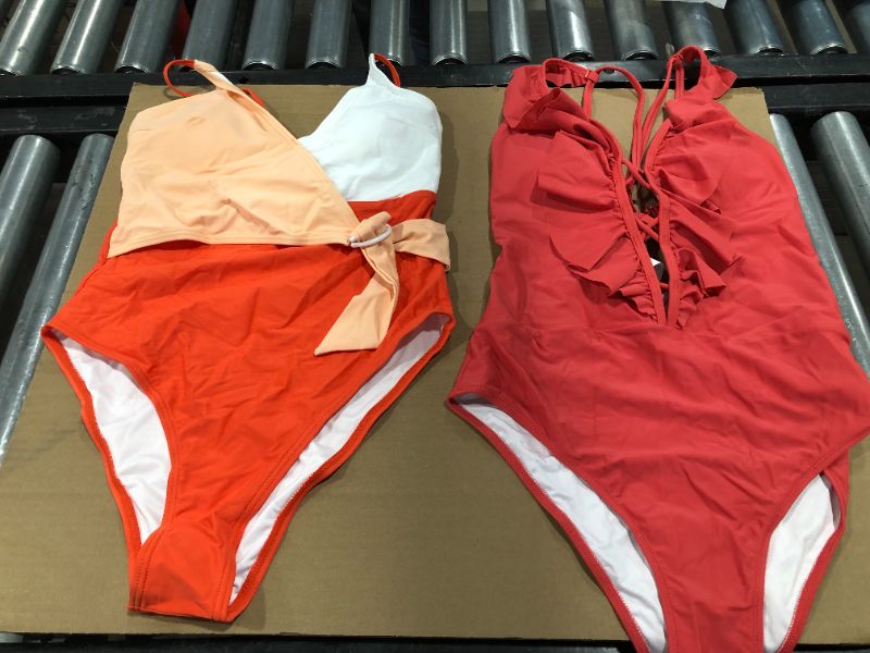 Photo 3 of (L) 2 PACK OF ONE PIECE BIKINIS 