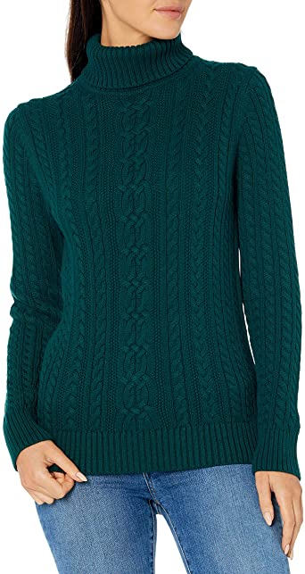 Photo 1 of Amazon Essentials Women's Fisherman Cable Turtleneck Sweater
