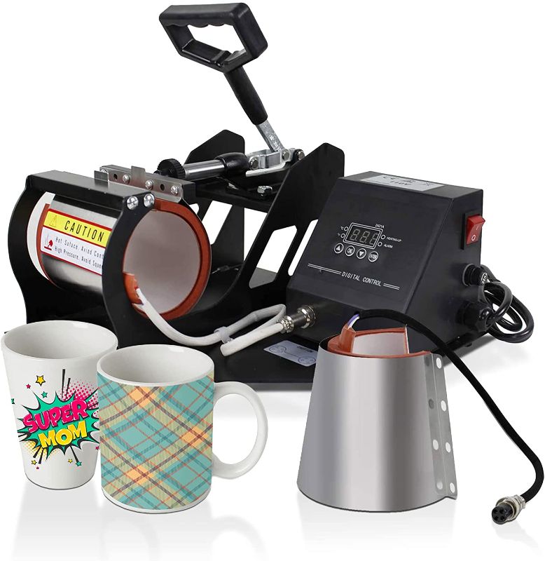 Photo 1 of Super Deal 11OZ/12OZ Pro 2 in 1 Mug Cup Heat Transfer Sublimation Heat Press Machine W/Two Mug Attachments
