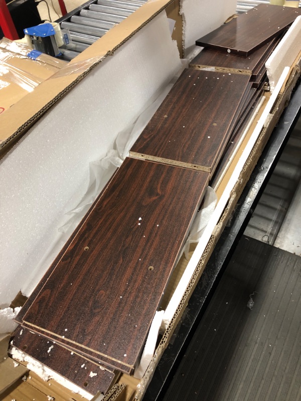 Photo 1 of SUAYLLA Tree Bookshelf with Display Drawer, 9 Tier Floor Standing Bookcase with Wooden Shelves, Storage Rack Shelves Holder for Books CDs Movies Files in Home Office Living Room - Rustic Brown