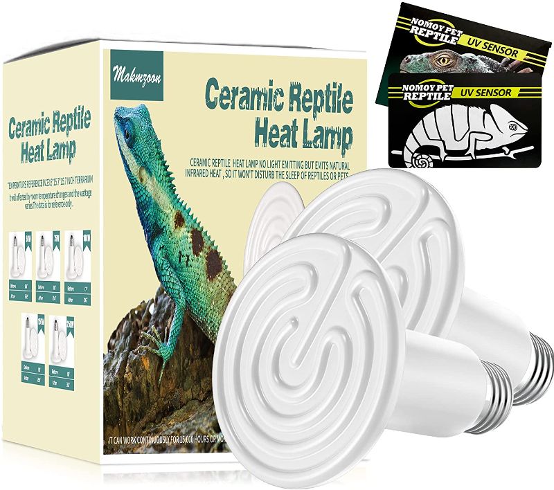 Photo 1 of Ceramic Heat Emitter,100W Makmzoon Ceramic Heat Bulb Reptile Heat Lamp Bulb Ceramic Heater for Reptile Brooder Chicken Coop Chameleon Turtle Birds Snakes 4 count ( 2 pack ) 
