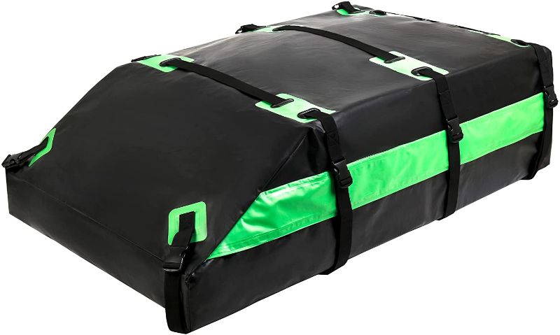 Photo 1 of Billiton Premium Rooftop Cargo Carrier Bag ,100% Waterproof Car Roof Bag 15 Cubic Ft, Cargo Bag Carrier for Top of Vehicle with Rack or Without,Heavy-Duty & Waterproof Military-Grade Fabric
