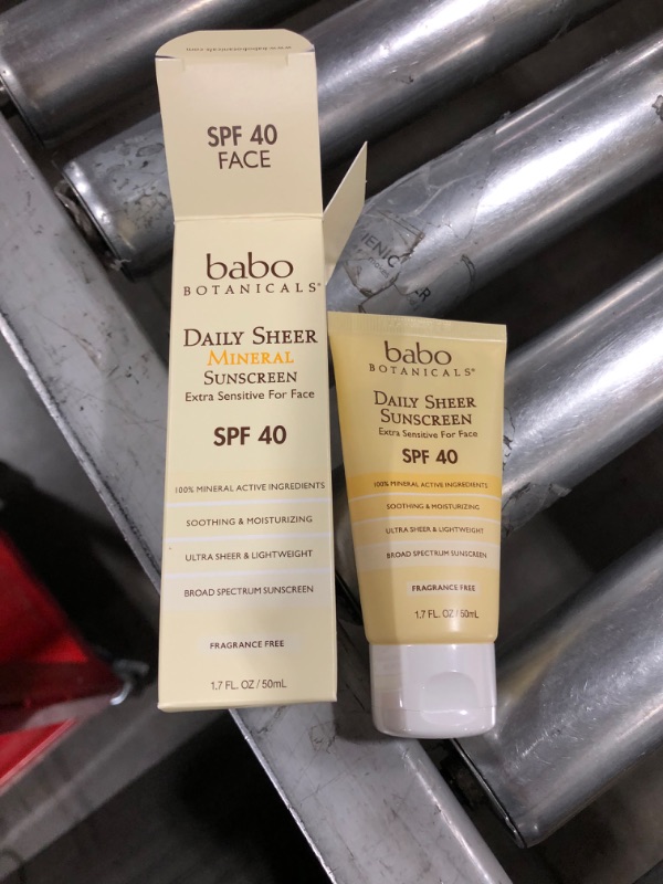 Photo 2 of Babo Botanicals Sunscreen - Daily Sheer - SPF 40-1.7 oz
