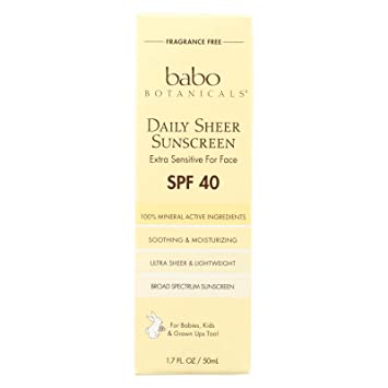 Photo 1 of Babo Botanicals Sunscreen - Daily Sheer - SPF 40-1.7 oz
