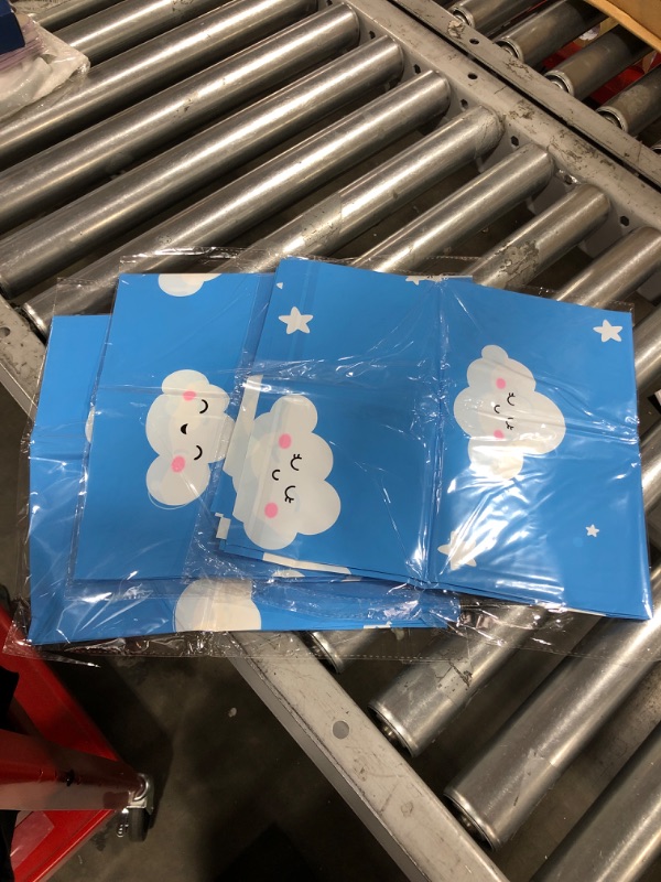 Photo 1 of 3 PCS Blue Sky White Clouds Table Covers Cartoon Story Birthday Party Supplies Cartoon Tablecloth Table Banner for Kids Birthday Baby Shower Wedding Picnic
