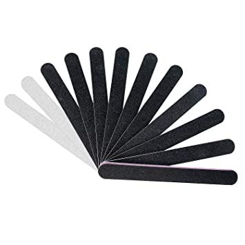 Photo 1 of 12PCS Nail Files,Professional Manicure Pedicure Tools Which Can Shape and Smooth Your Nails,Emery Boards Nail File for Acrylic Natural Nails,10PCS Black 100/180 Grit and 2PCS Purple 180/240 Nail File
