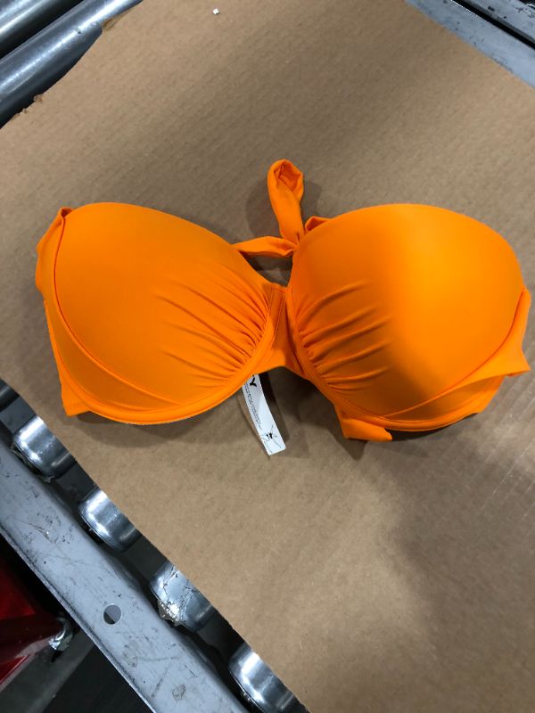 Photo 2 of Orange Halter Wide Straps Bikini Top size 2xl
