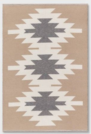 Photo 1 of Bailey Ville Washable Southwest Diamond Rug Taupe - Threshold™ 4x6