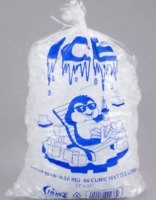 Photo 1 of 100/CASE 10 lb Clear Plastic Printed Ice Bags 