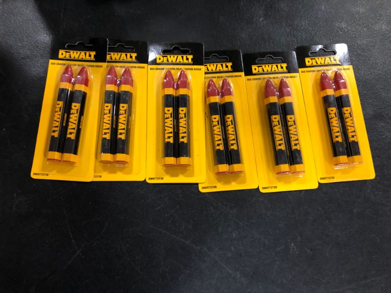 Photo 2 of 6 PACK!!! DEWALT
Mark Lumber Crayon in Red