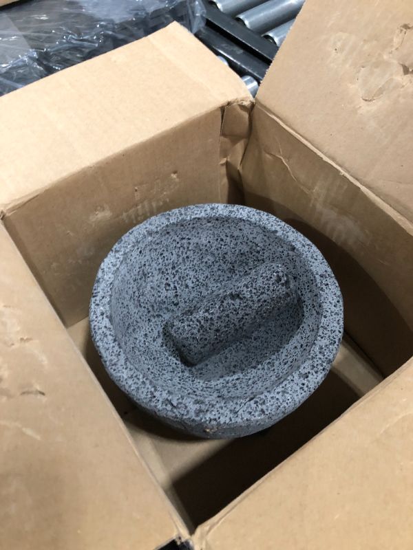 Photo 1 of Lindo Brand 9 inch Molcajete Mortar and Pestle, Mexican Handmade with Quality Lava Ideal as Herb Bowl, Spice Grinder, Pill Crusher, Pesto Powder, Volcanic Stone
